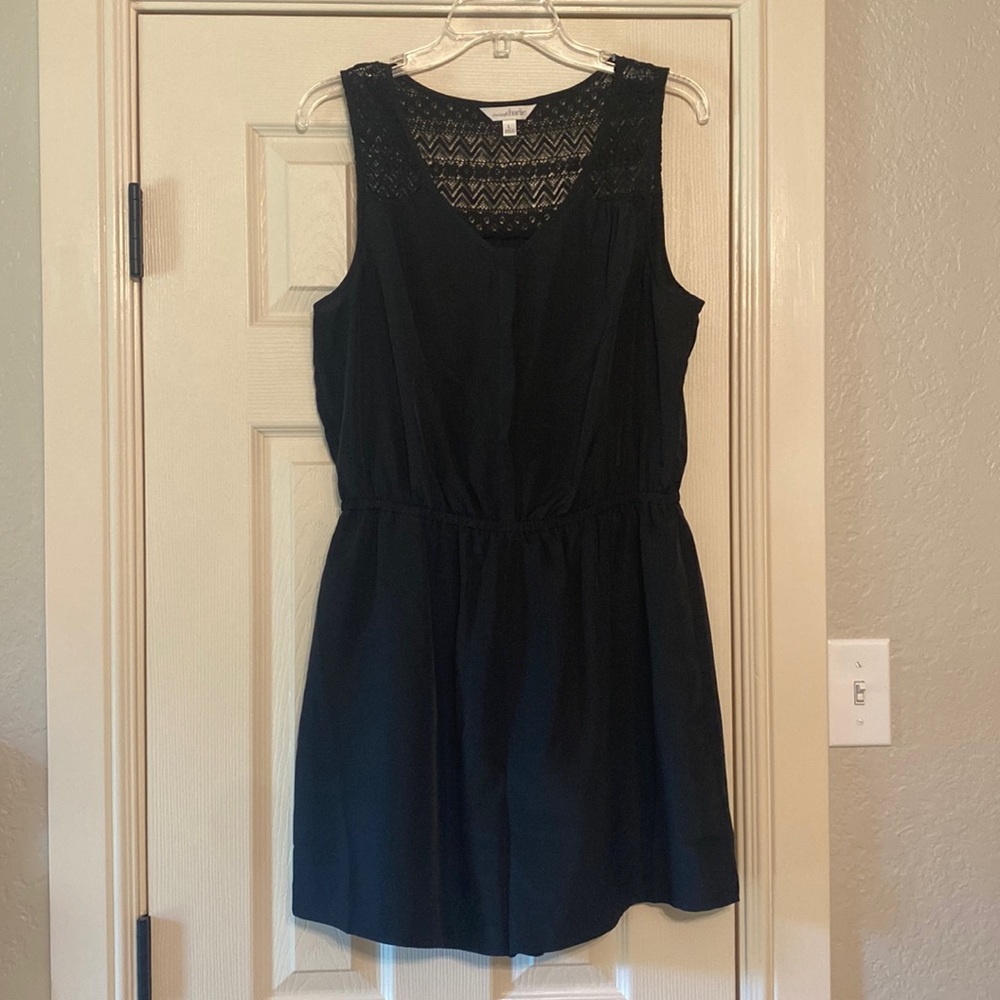 Charming Charlie Black Lace Accent Romper